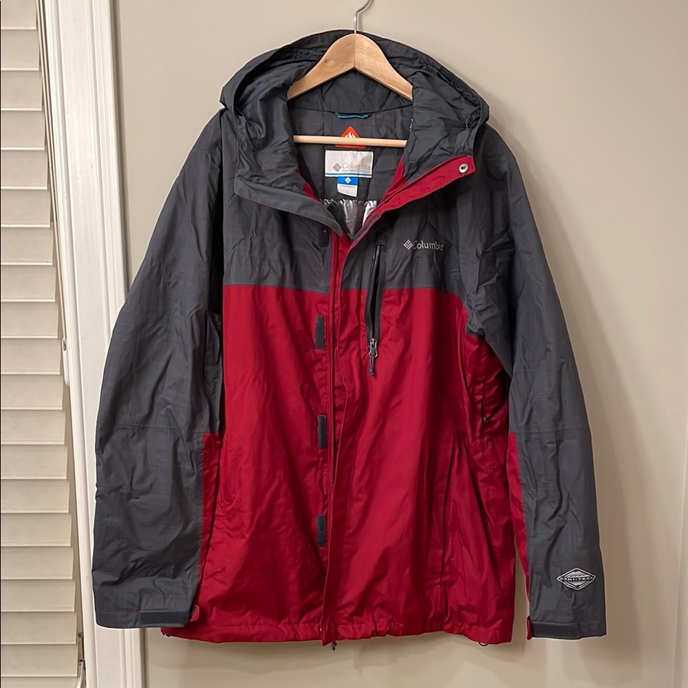 Columbia Red and Gray Hooded Jacket
